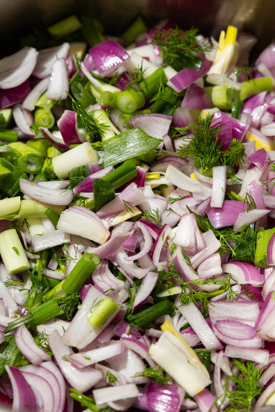 Fresh vegetables prepared in the kitchen