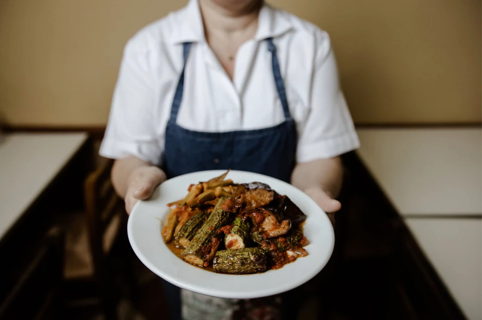 Traditional Greek vegetables cooked in olive oil